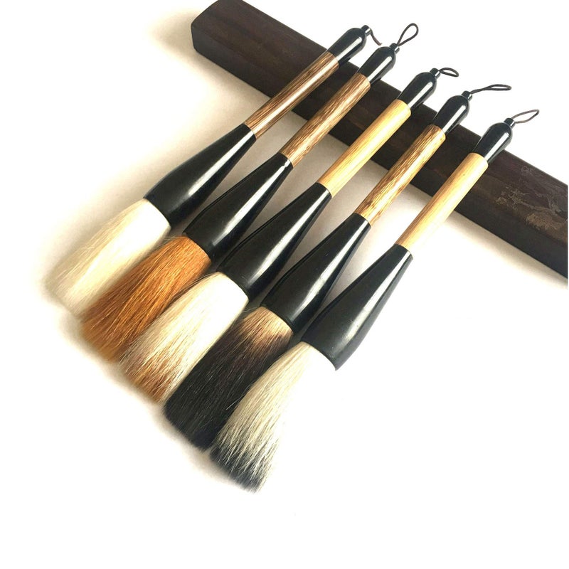 Hbasyp Chinese Traditional Calligraphy Brush/Chinese Calligraphy Watercolor Sumi Drawing Brush-Large brush (5-Count) - Image 2